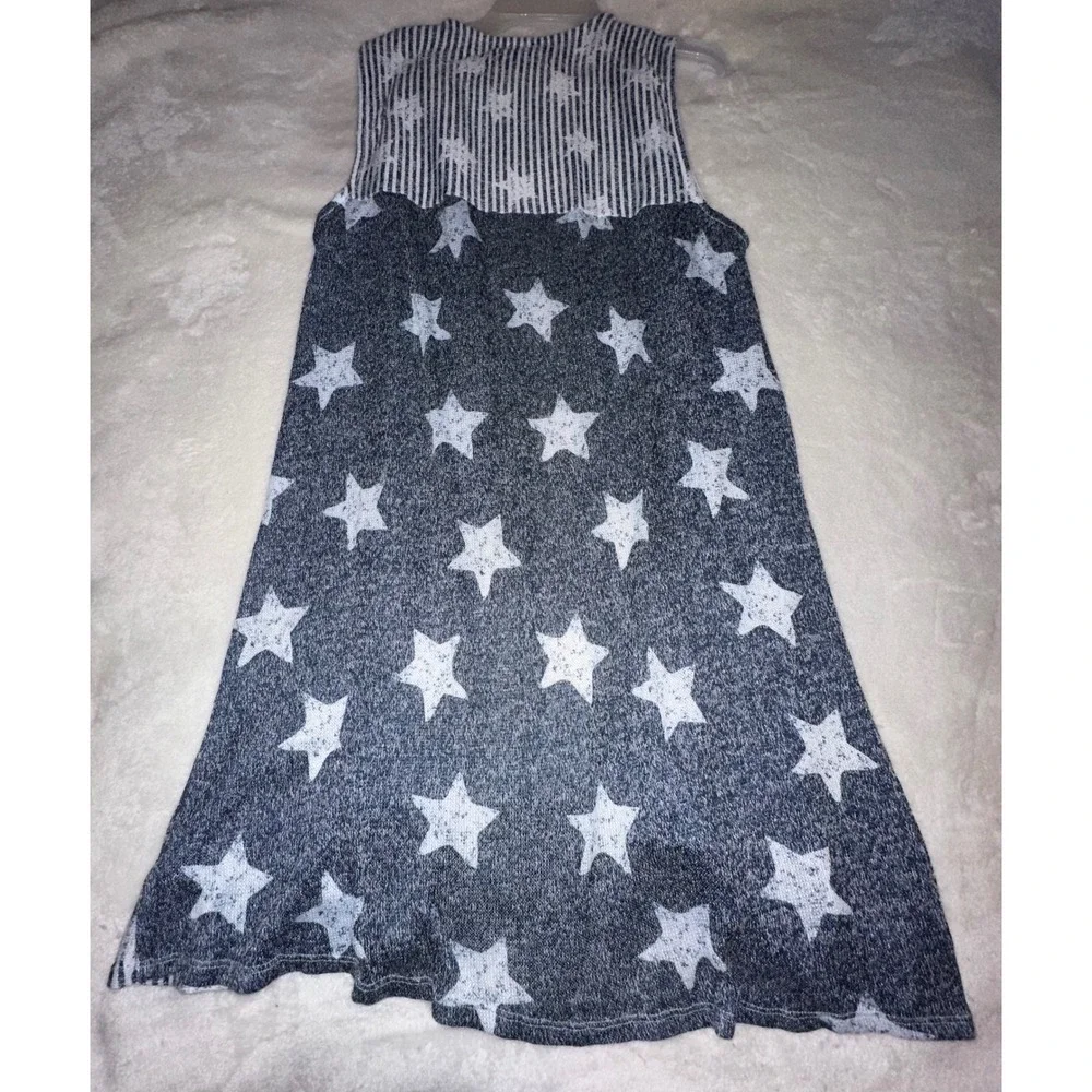 New Directions Stars‎ Vest Sleeveless Patriotic USA Americana Blue White M